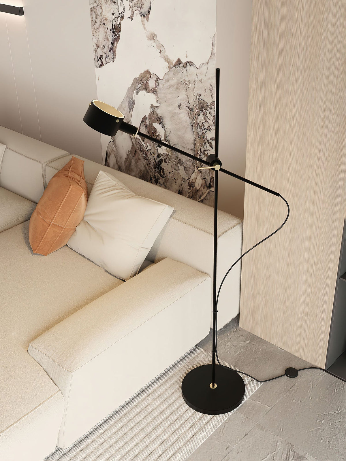 Arclen golvlampa med justerbar arm