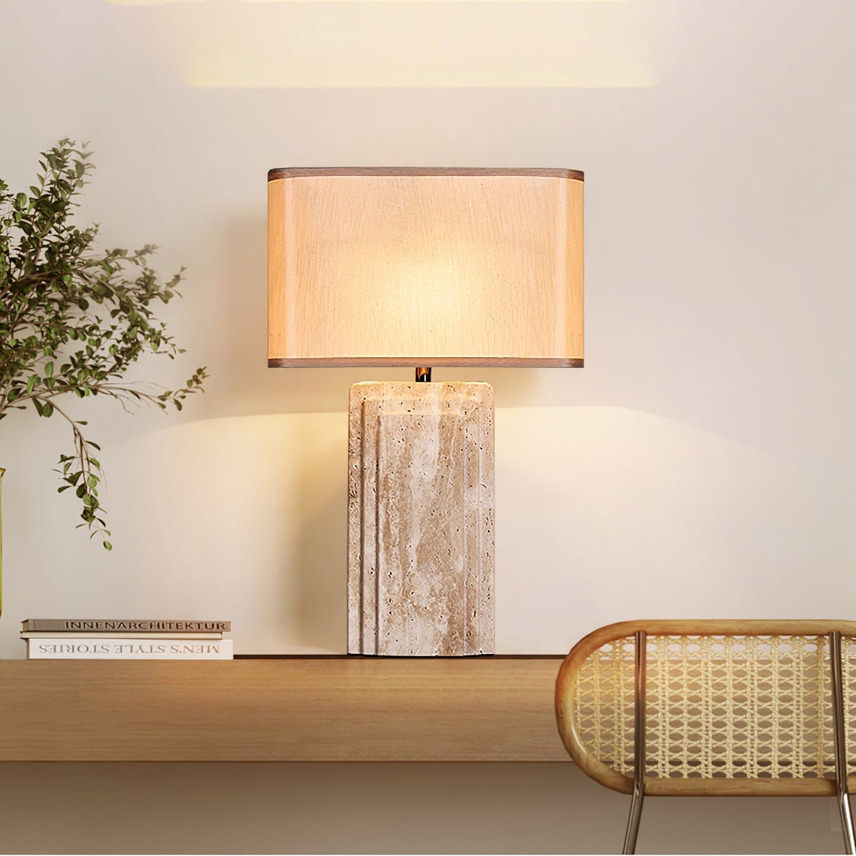 Cocare-bordlampe i travertin