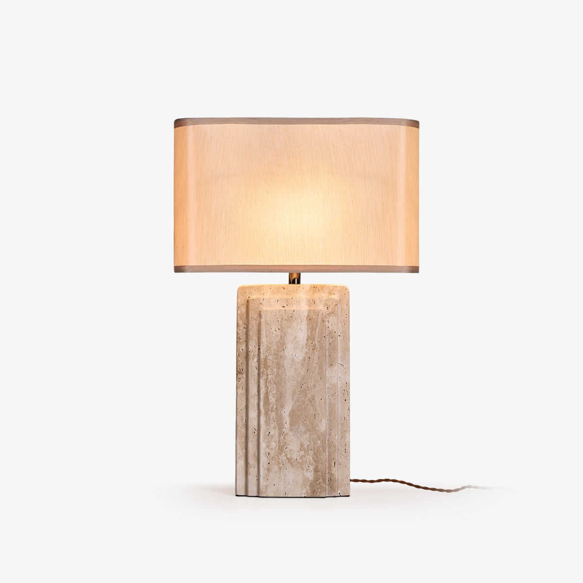 Cocare-bordlampe i travertin