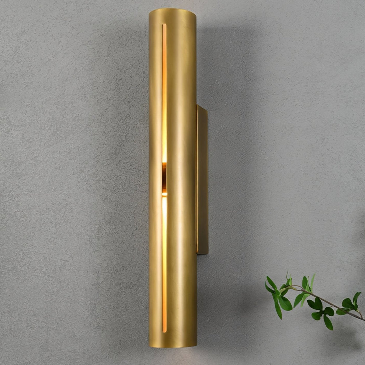 Avsilara moderne minimalistisk cylindrisk væglampe i messing