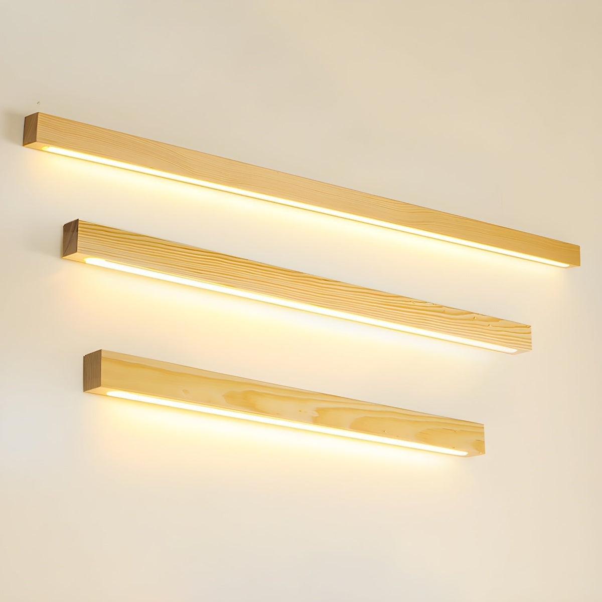 Elvivine lineær, minimalistisk LED-væglampe i træ