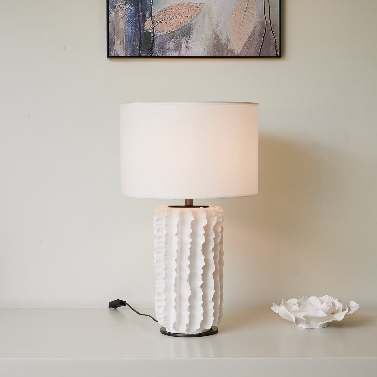 Candeeiro de mesa em cerâmica minimalista Evelyn