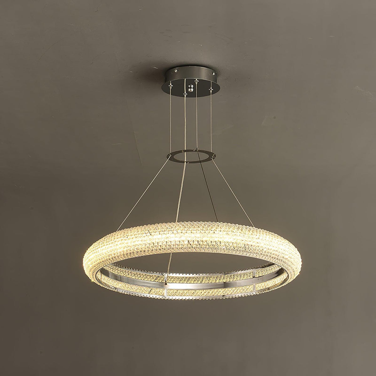 Candeeiro de teto de cristal em anel minimalista moderno Vazorora
