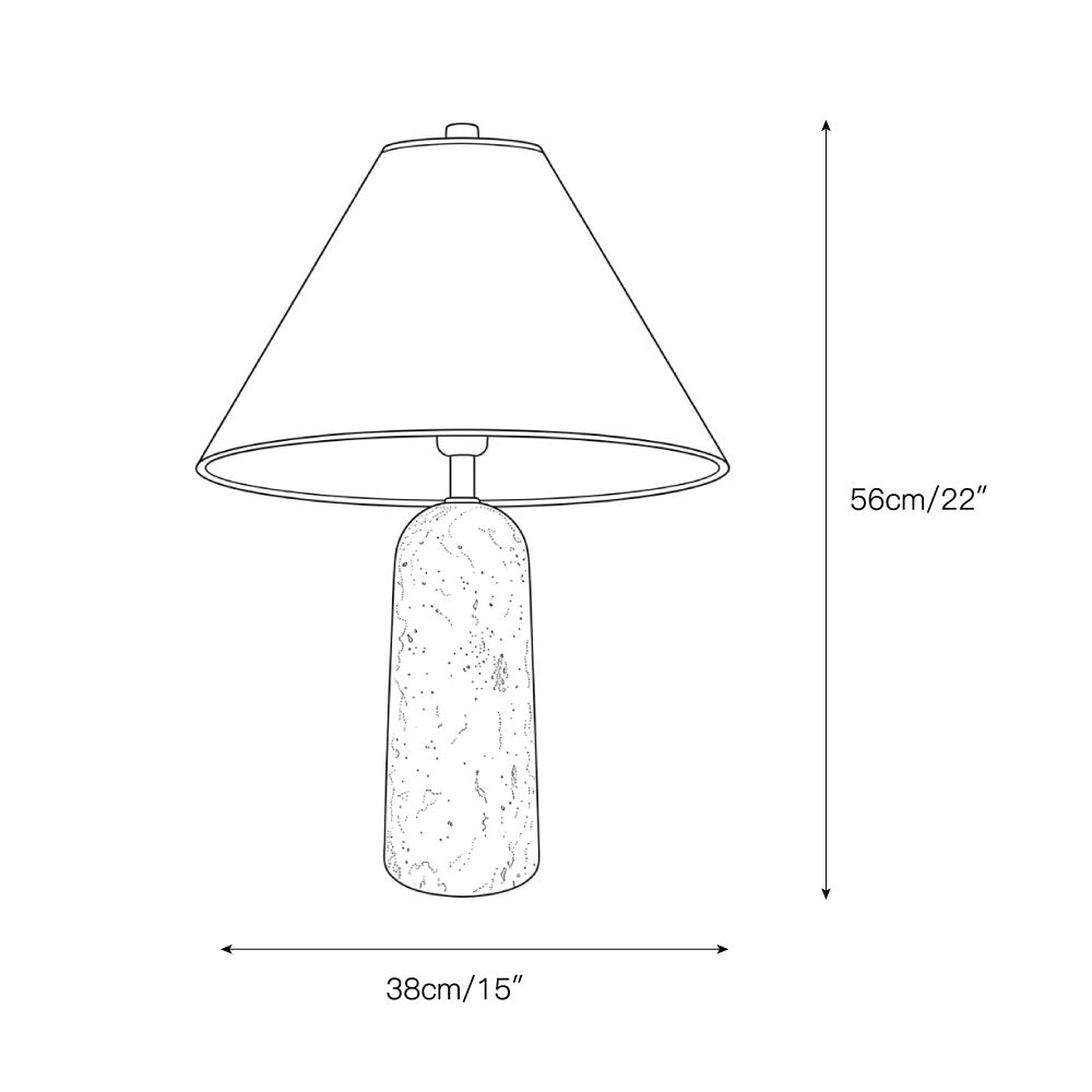 Astere-bordlampe i travertin