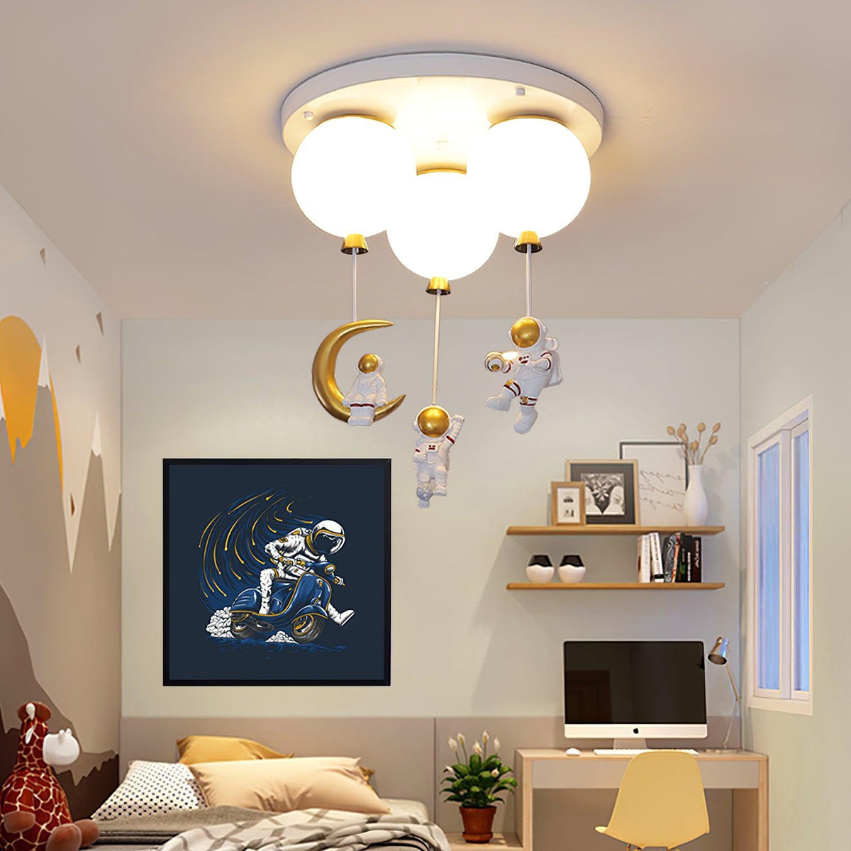 Candeeiro de teto Lumanelle Astronauta Balão brilhante para quarto de criança