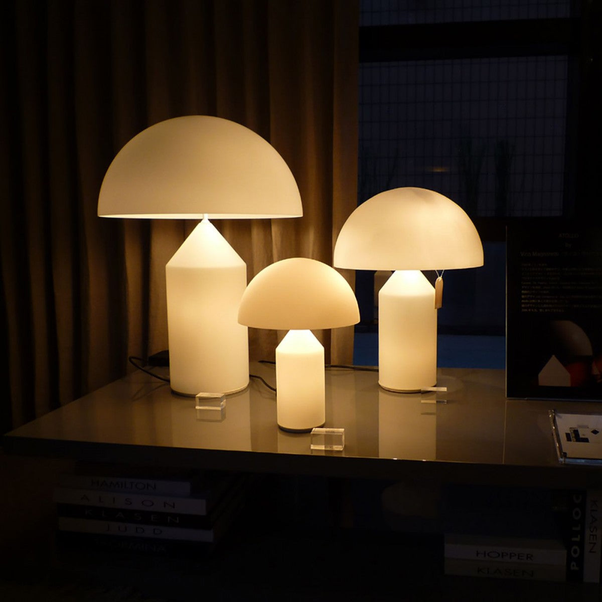 Mossie-bordlampe i alabast