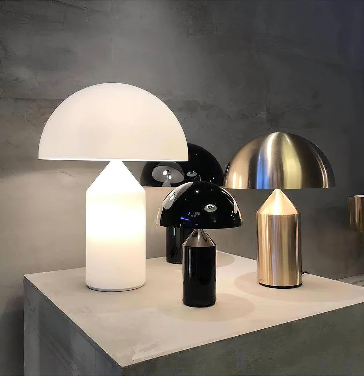 Mossie-bordlampe i alabast
