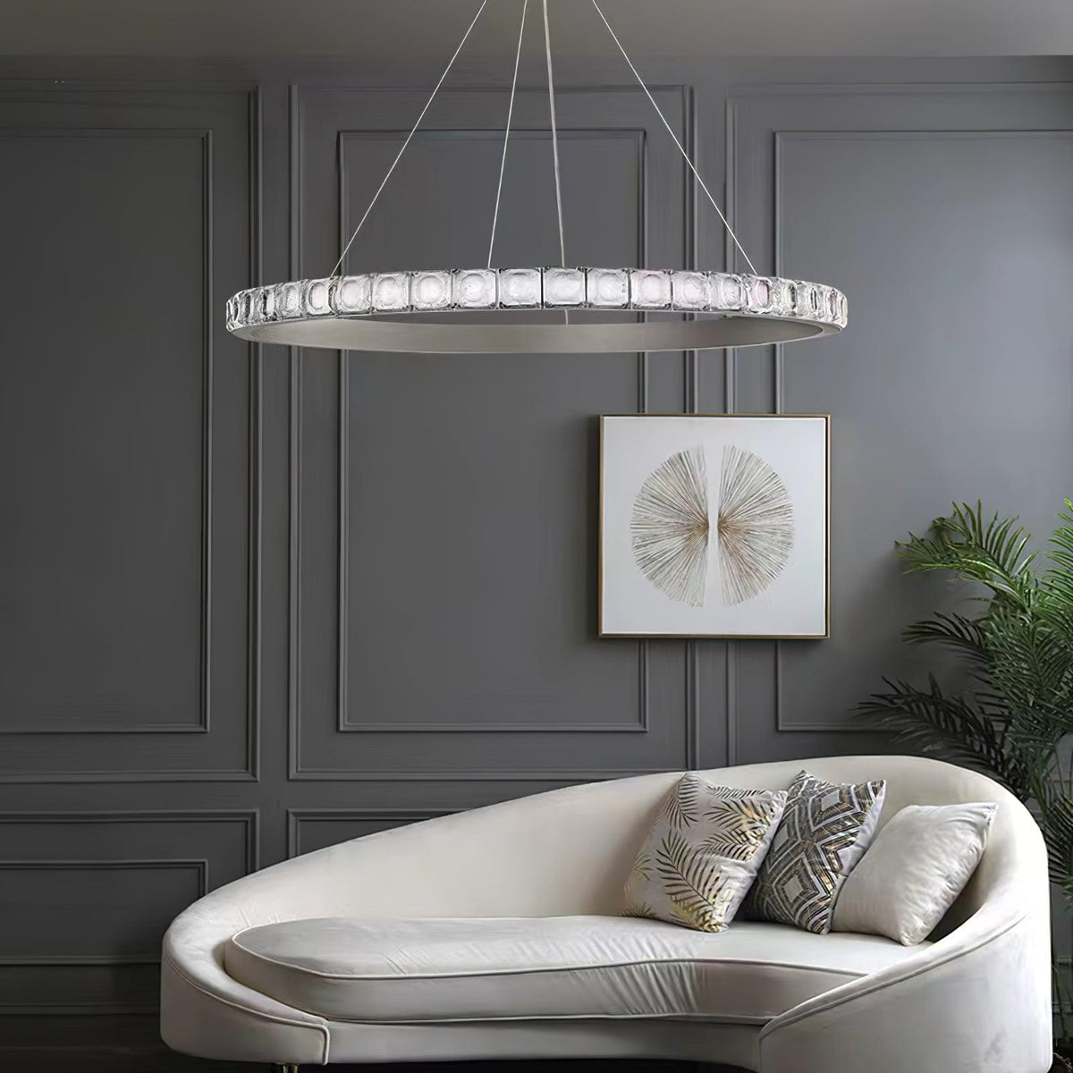 Avzorion modern minimalistisk ringformad kristallkrona