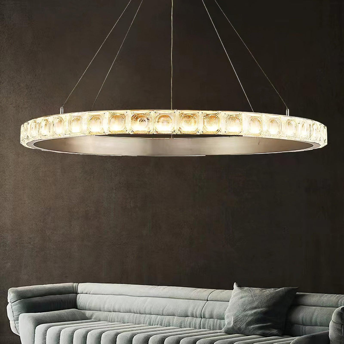 Avzorion modern minimalistisk ringformad kristallkrona