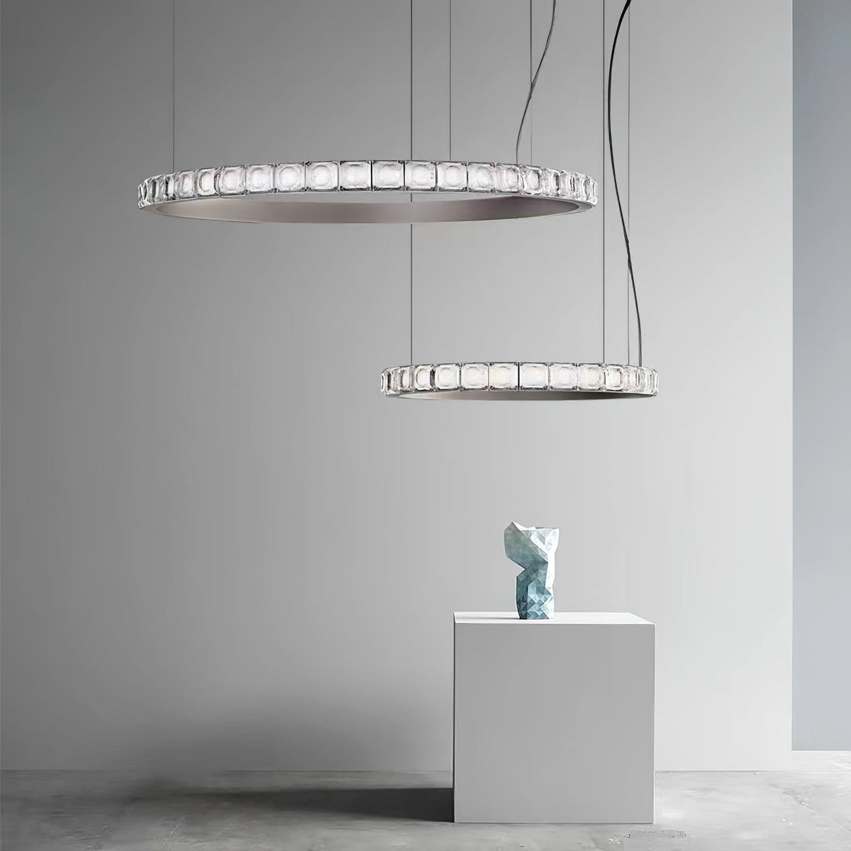 Avzorion modern minimalistisk ringformad kristallkrona