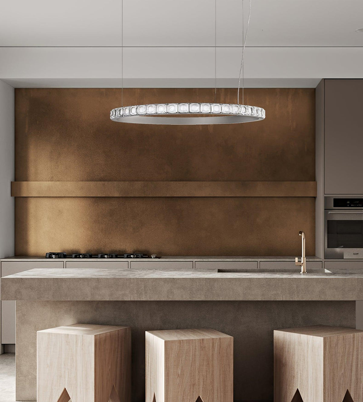 Avzorion modern minimalistisk ringformad kristallkrona