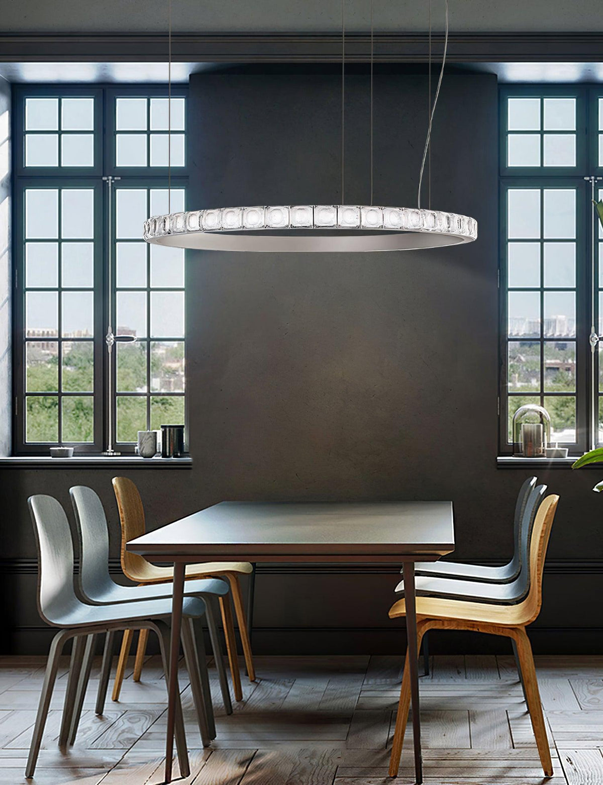 Avzorion modern minimalistisk ringformad kristallkrona