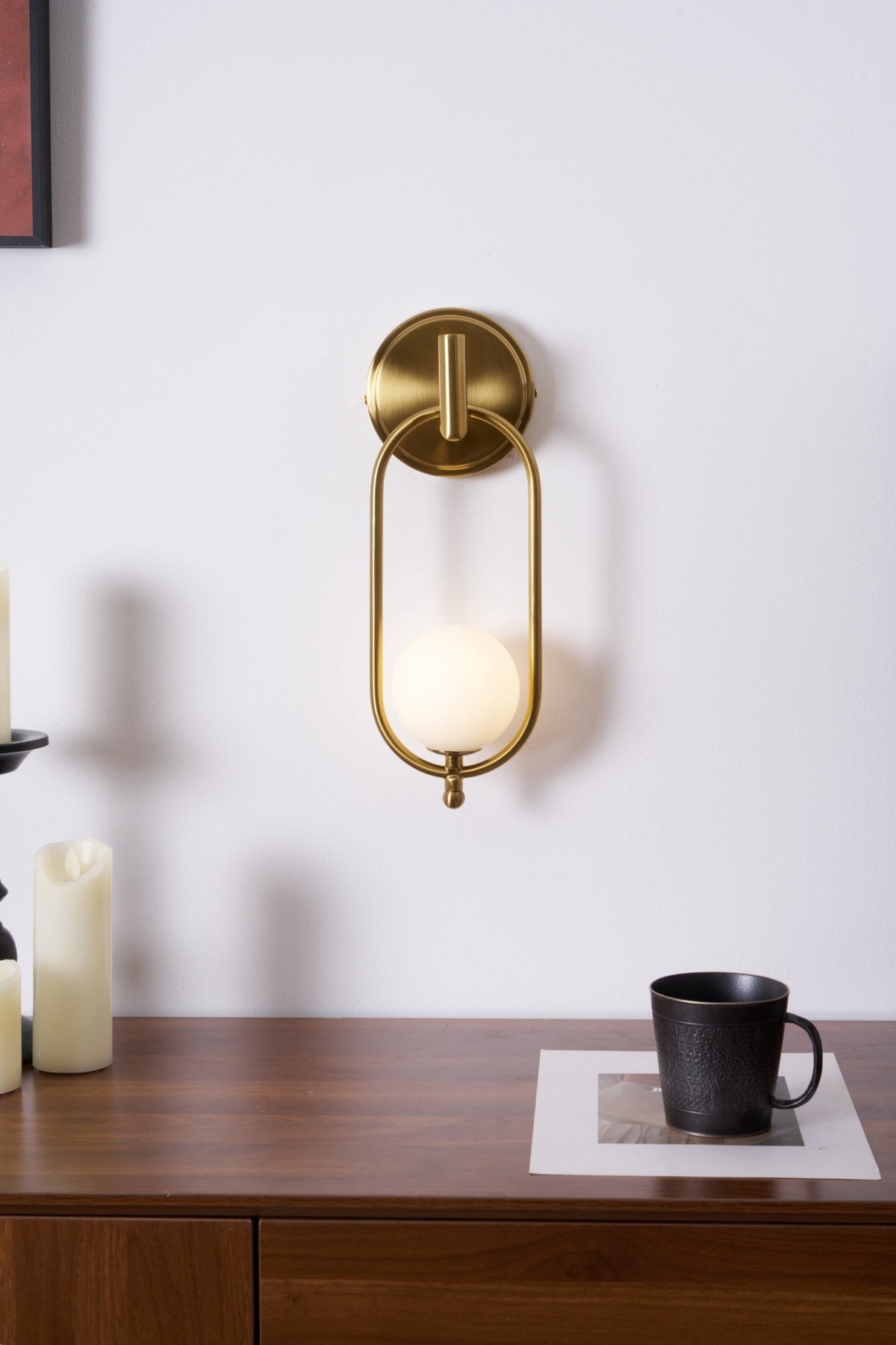 Cumirisra moderni minimalistinen messinki-lasiseinävalaisin
