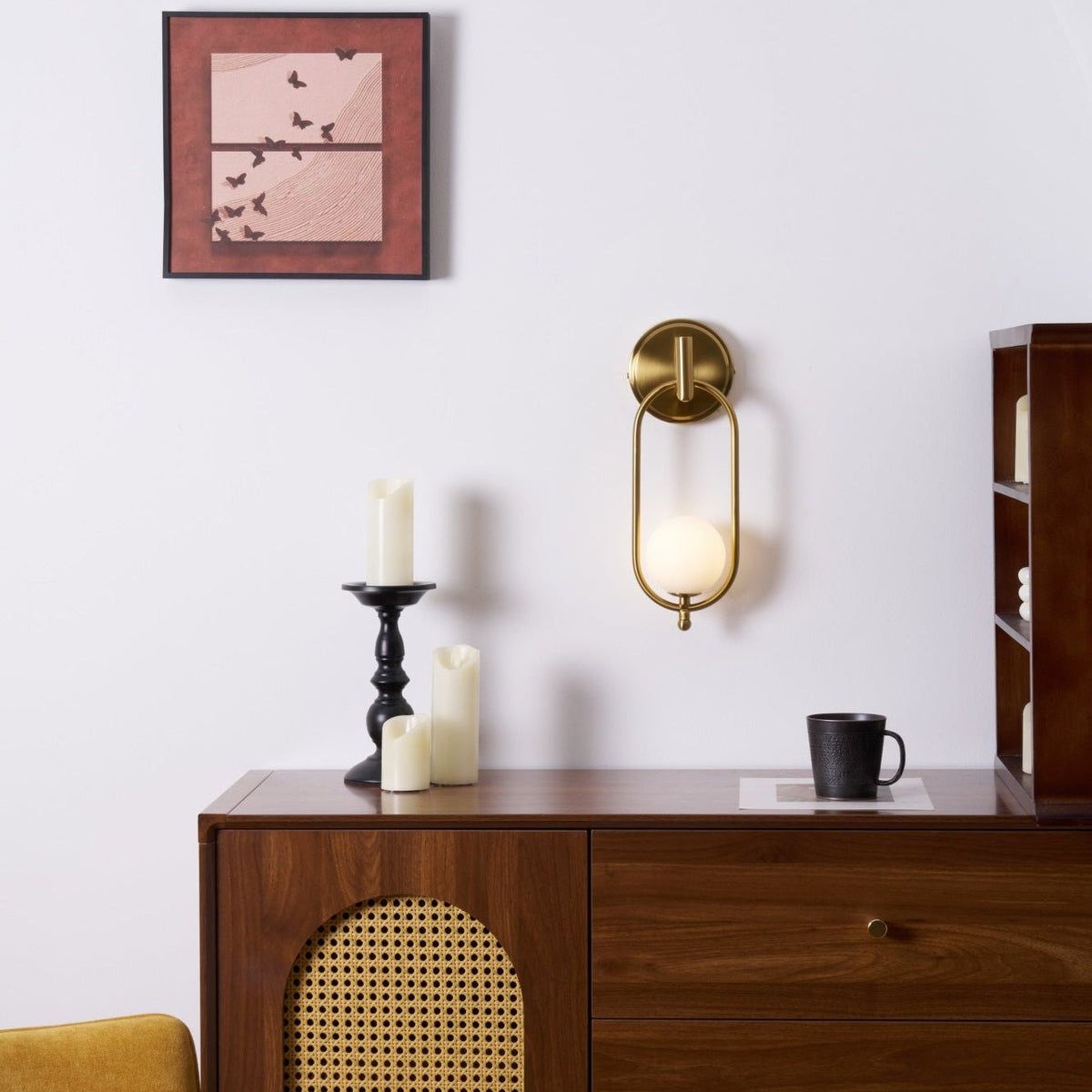 Cumirisra moderni minimalistinen messinki-lasiseinävalaisin
