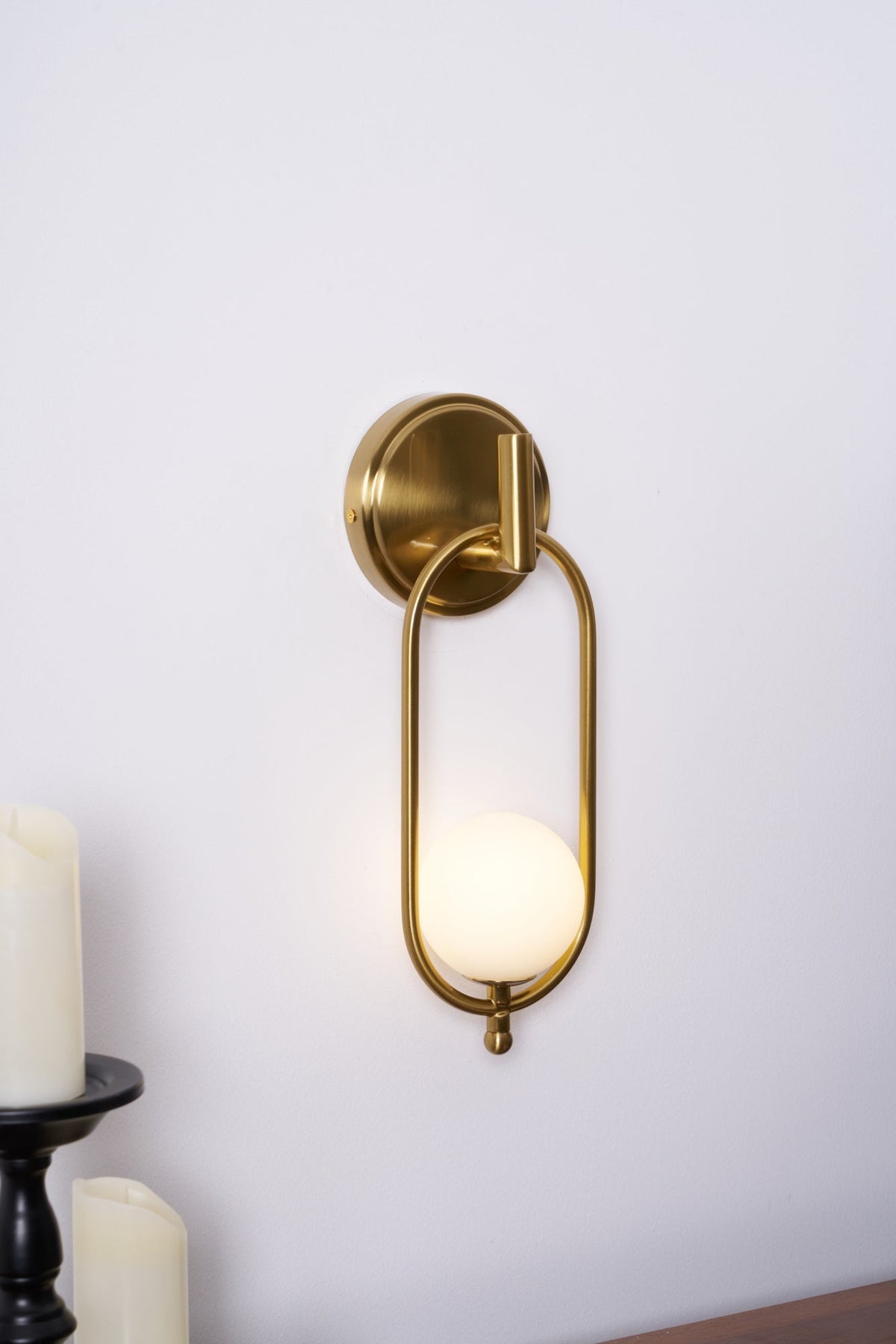 Cumirisra moderni minimalistinen messinki-lasiseinävalaisin
