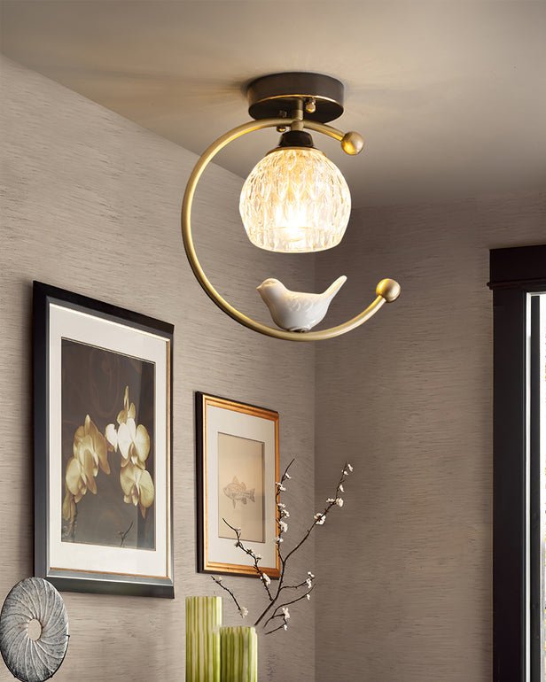 Otis Linearo kunstnerisk keramisk fugleloftlampe