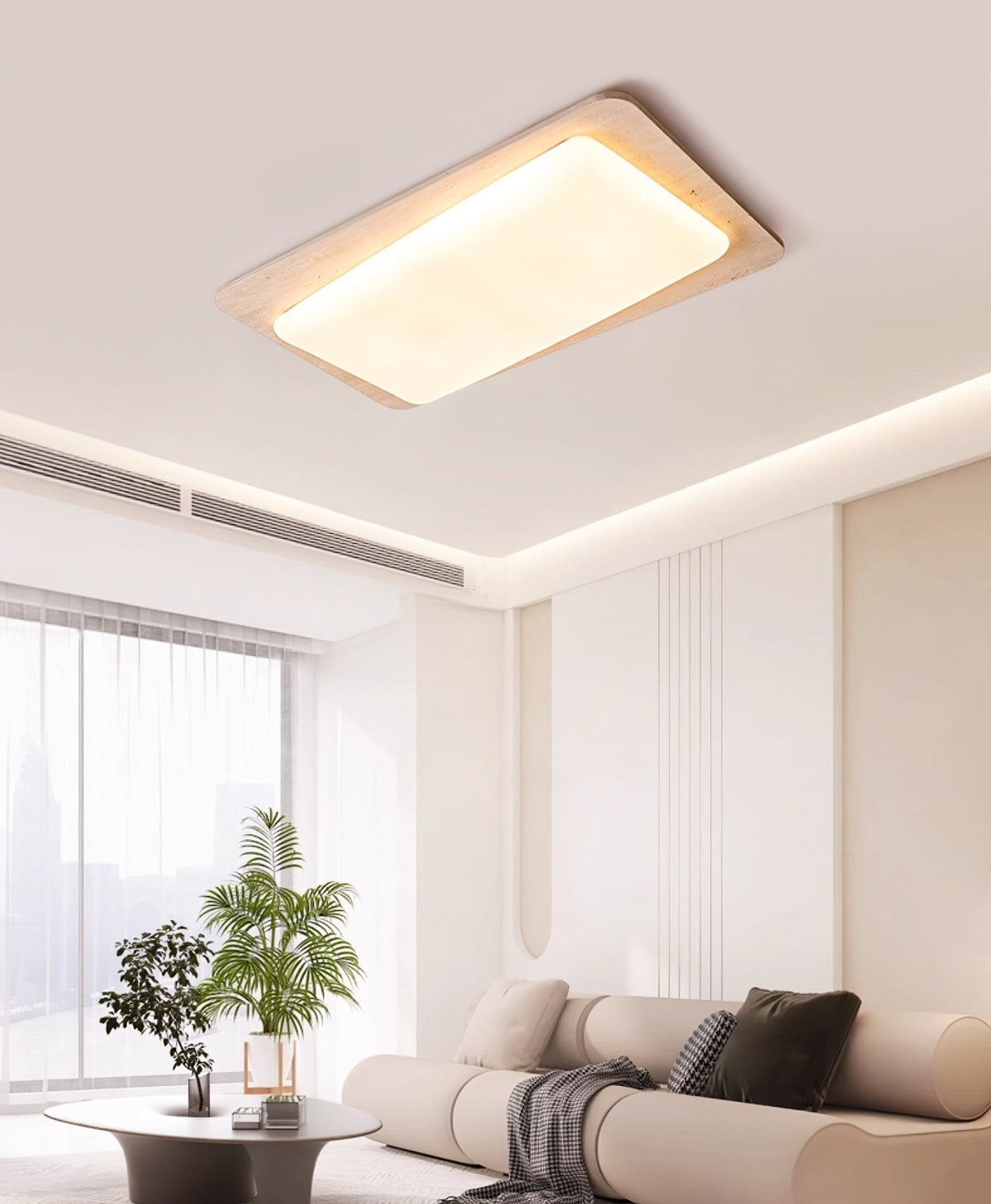 Seranina loftlampe i travertin