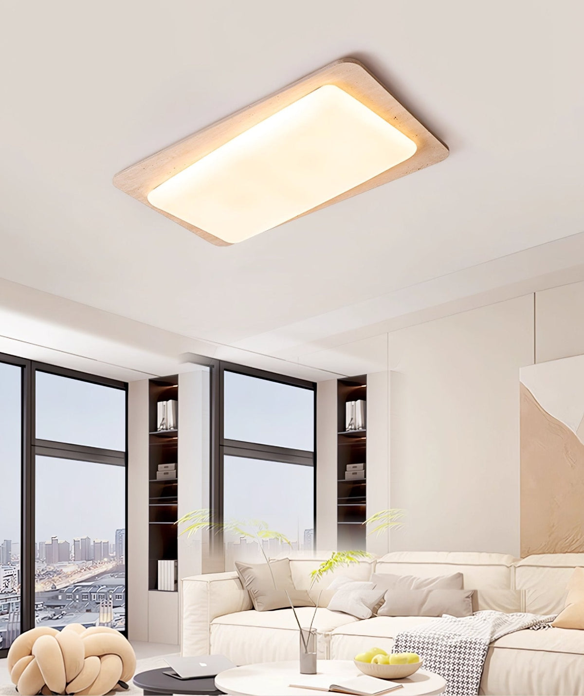 Seranina loftlampe i travertin