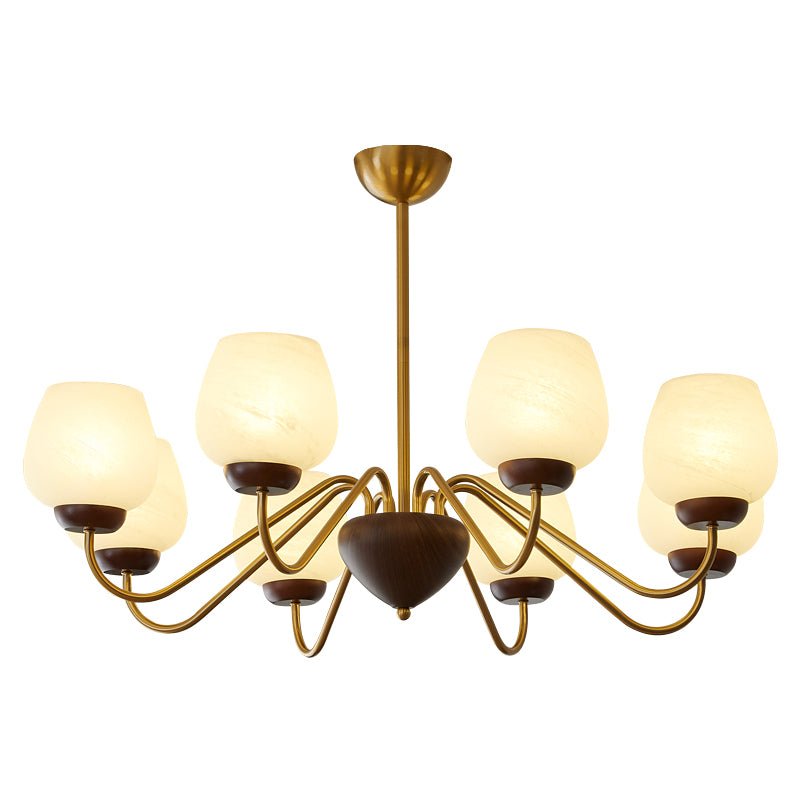 Candeeiro de teto de madeira e vidro elegante premium Sytheiel