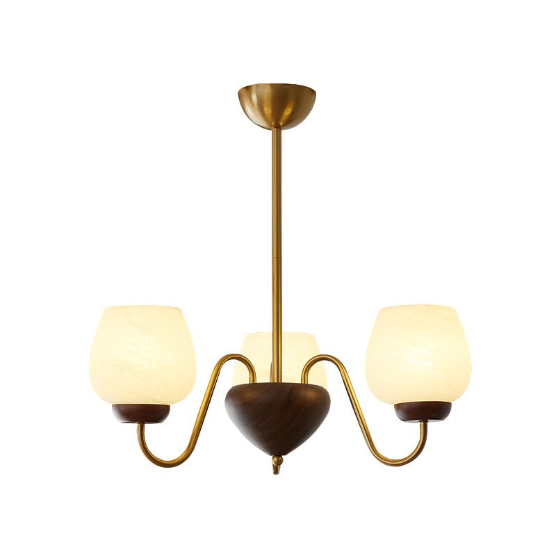 Candeeiro de teto de madeira e vidro elegante premium Sytheiel