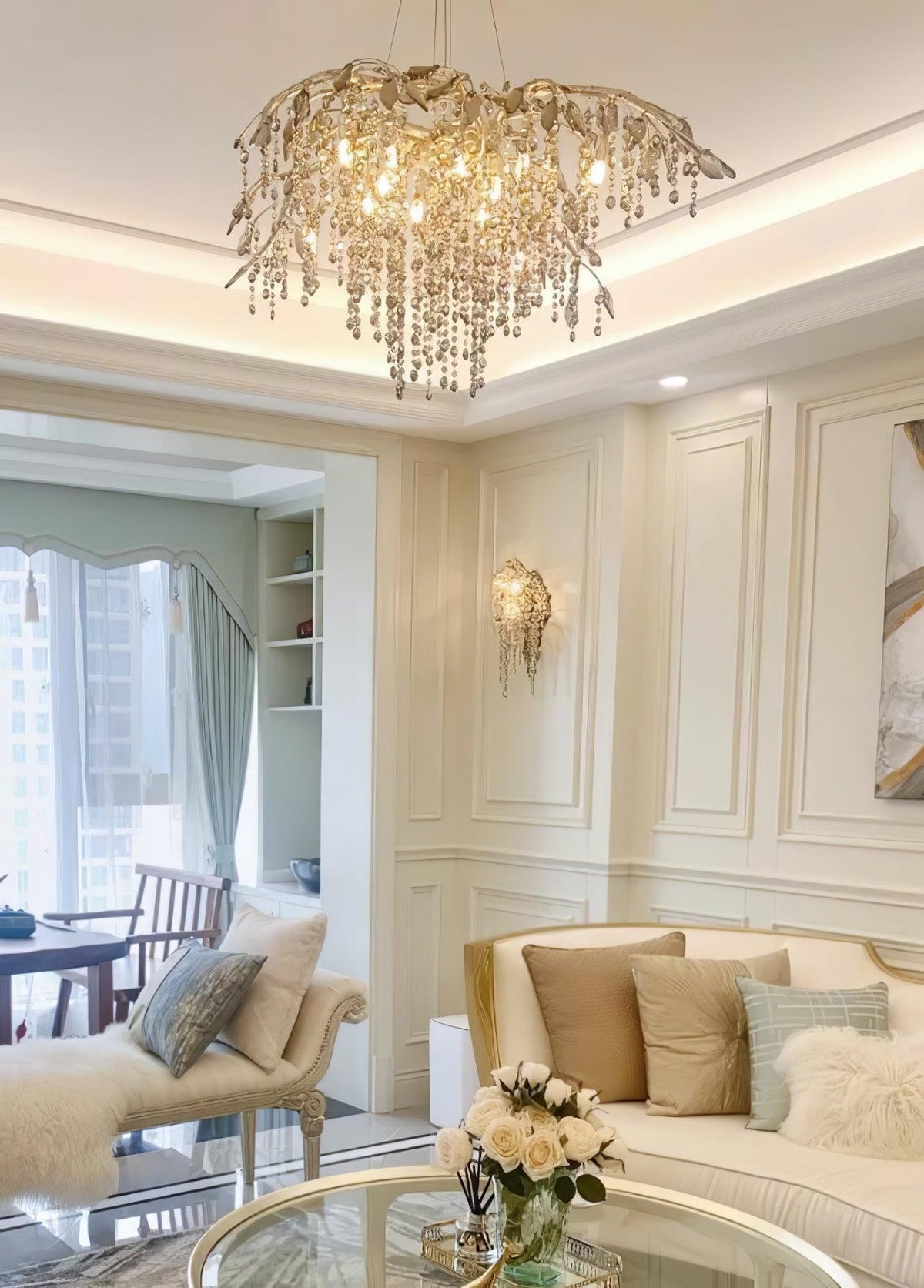 Candeeiro de lustre em cristal Luxiiel, de luxo pós-moderno, Crepúsculo