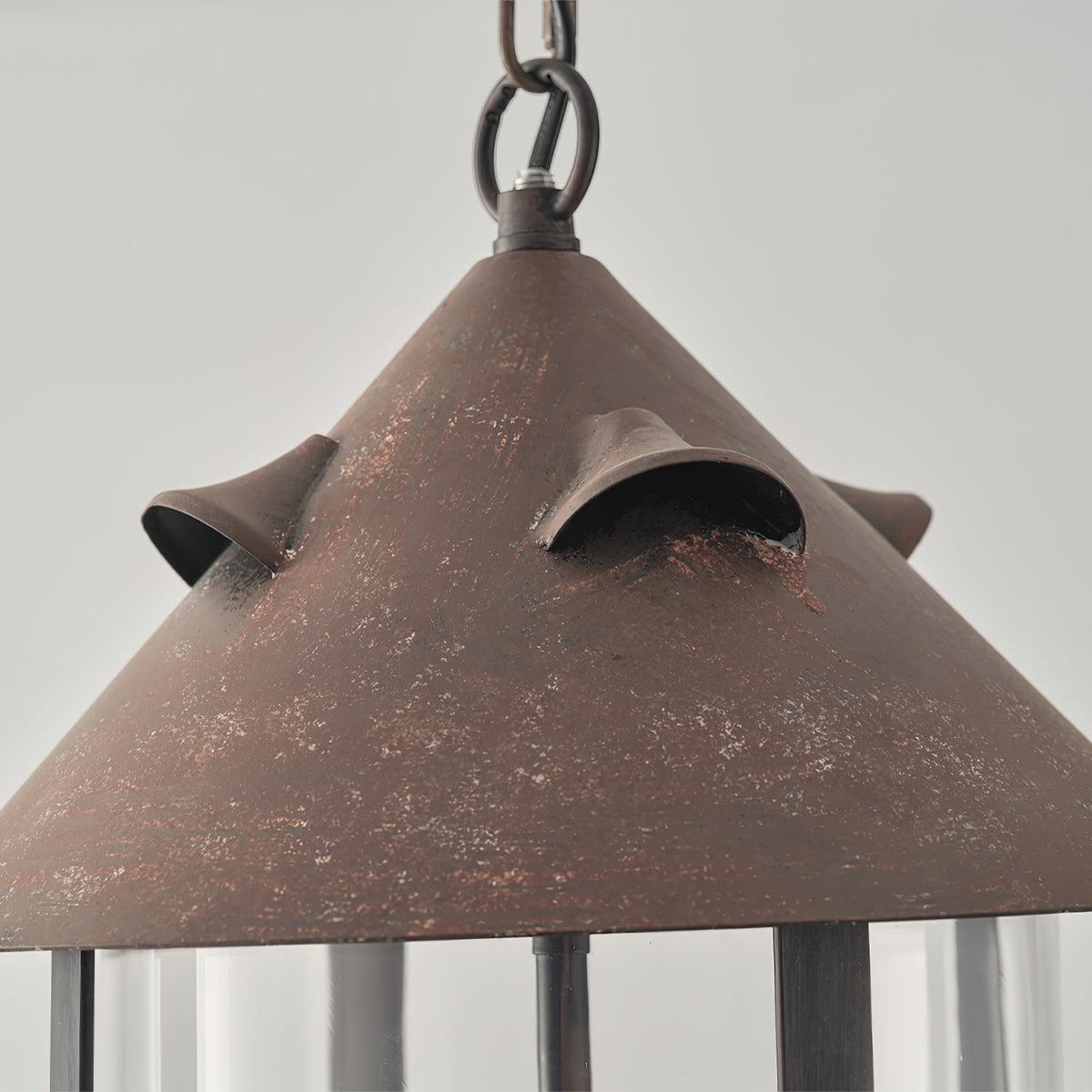 Tinduvyh vintage industriel pendellampe i metal og glas som lanterne