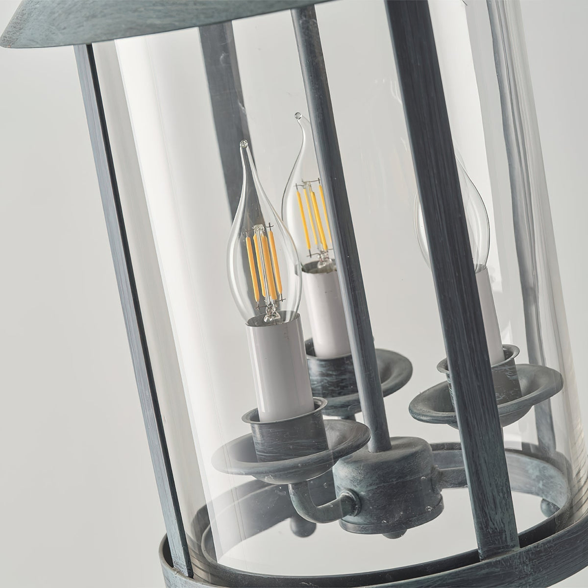 Tinduvyh vintage industriel pendellampe i metal og glas som lanterne