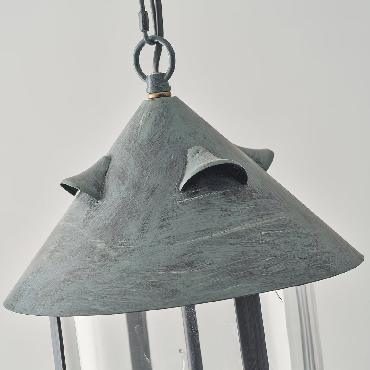 Tinduvyh vintage industriel pendellampe i metal og glas som lanterne