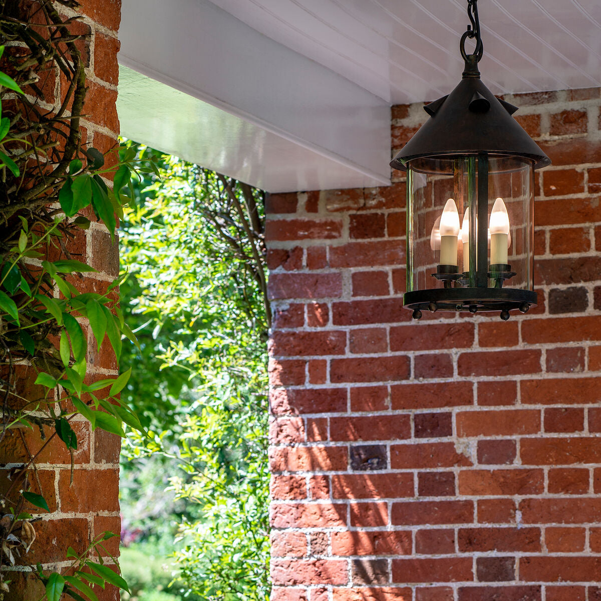Tinduvyh vintage industriel pendellampe i metal og glas som lanterne