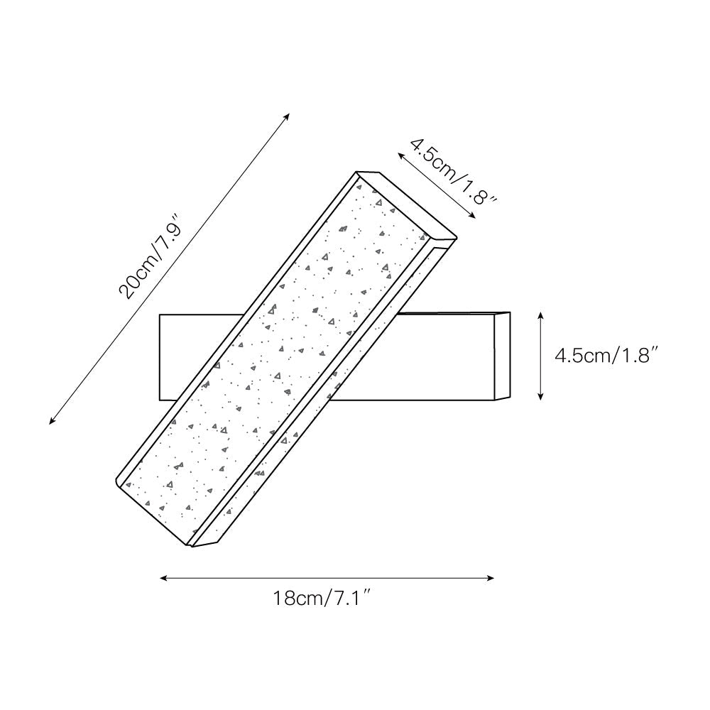 Candeeiro de parede moderno minimalista linear em nogueira e travertino Ostruvyo