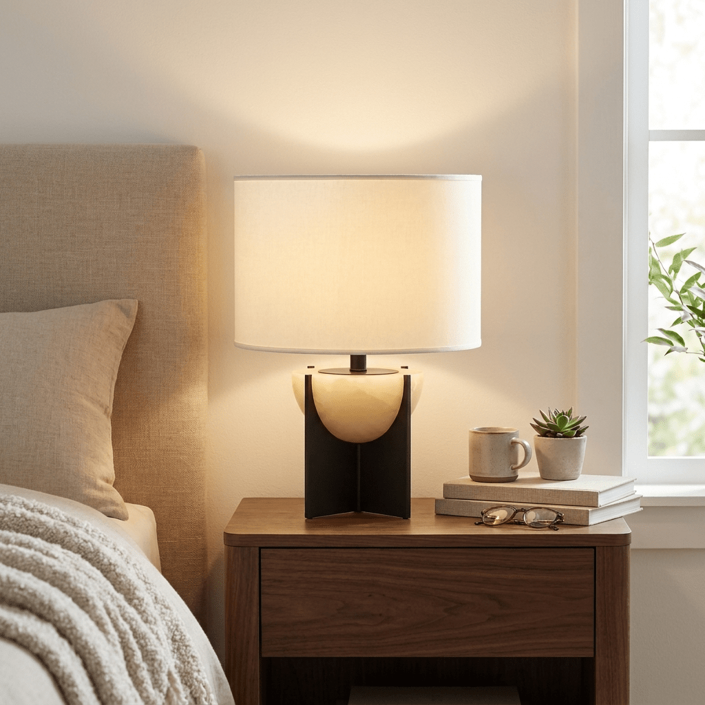 Corvielle-bordlampe i alabast