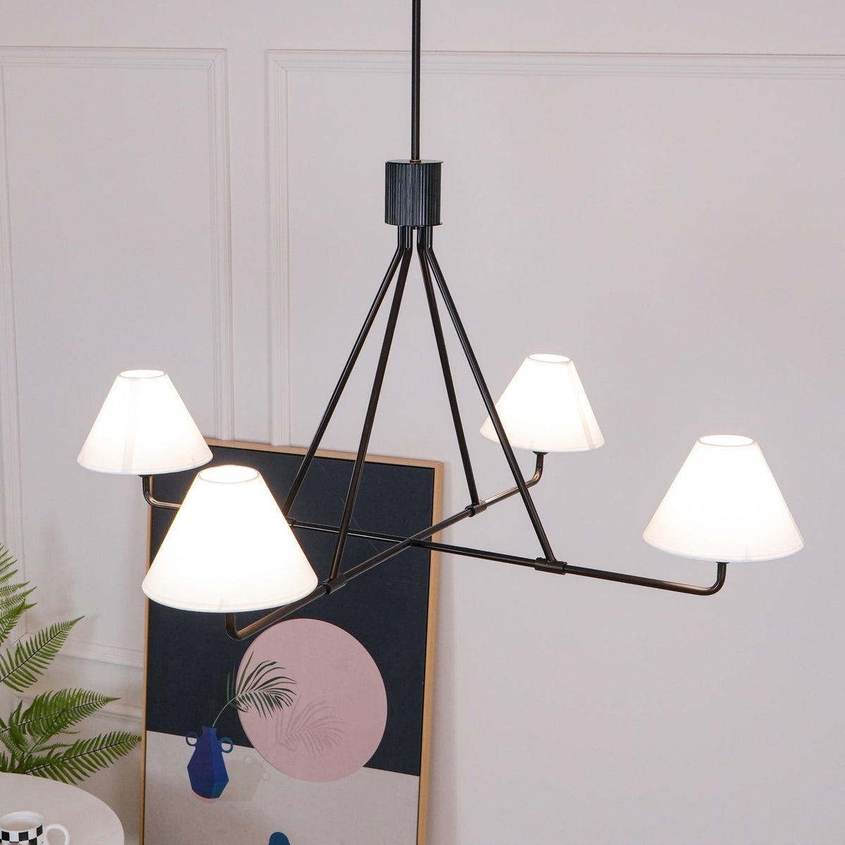 Candelabro de vaso com cúpula cónica, minimalista