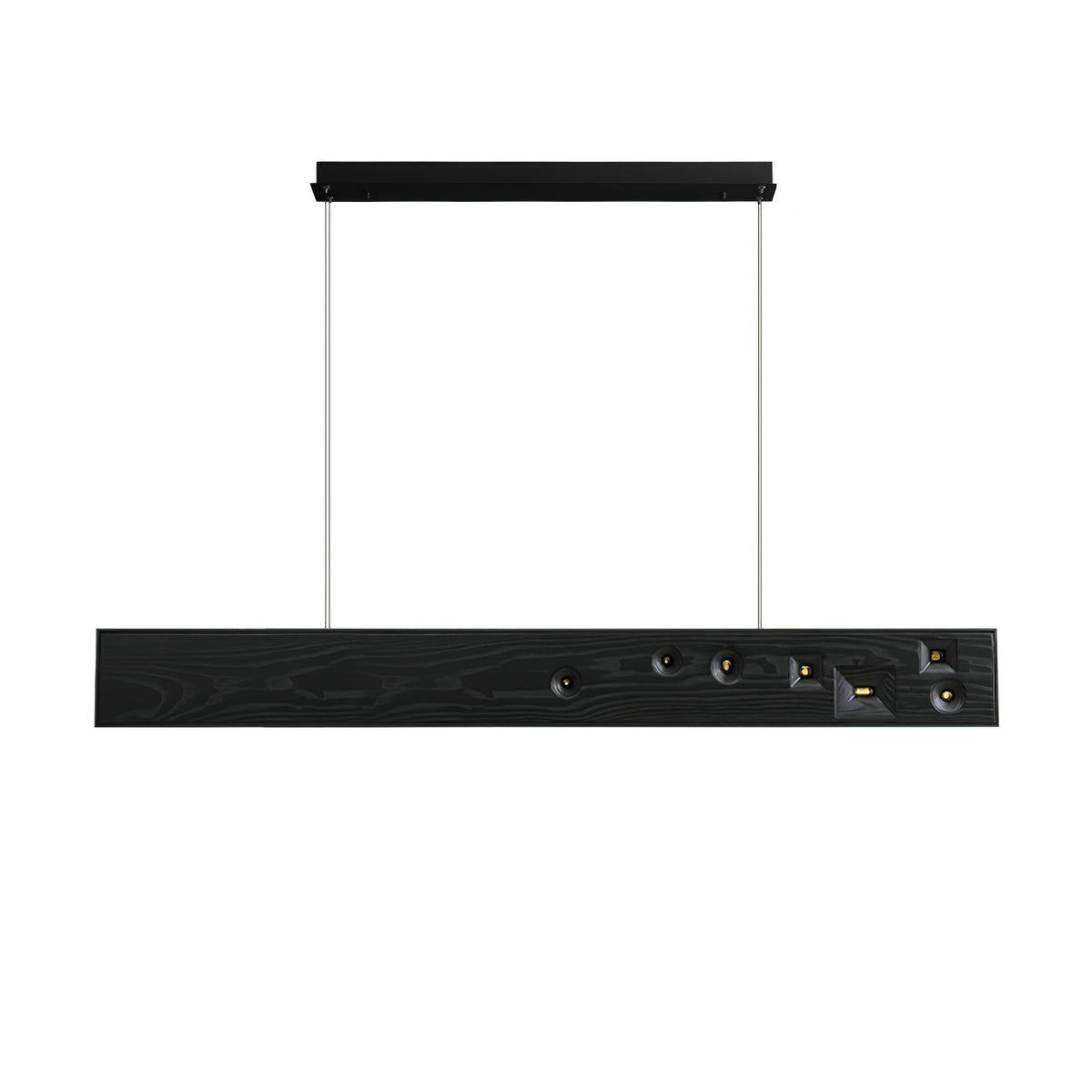 Candeeiro suspenso Elvorora em madeira e pedra preciosa com LED linear