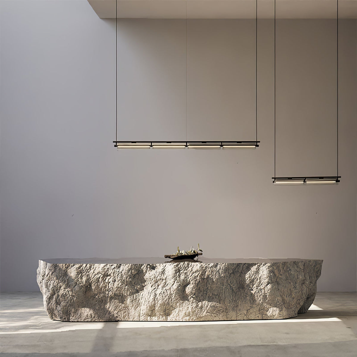 Veliian Nútímaleg ljósakróna úr reykkenndu gleri