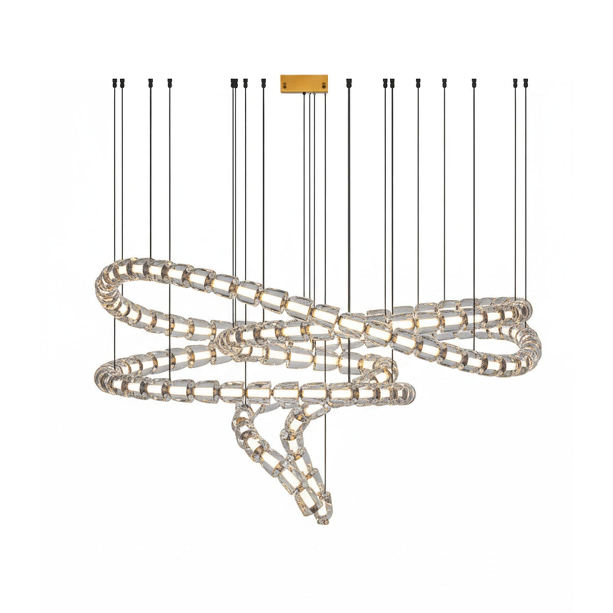 Candeeiro de teto de cristal dourado Nexus