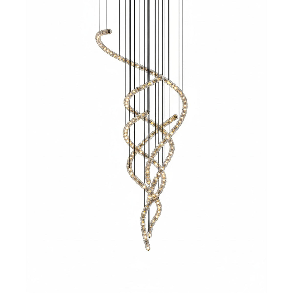 Candeeiro de teto de cristal dourado Nexus