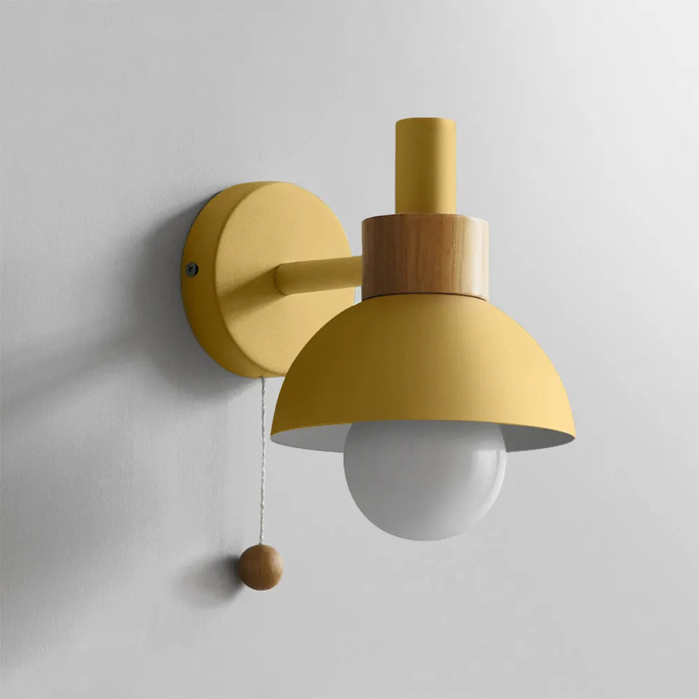 Valentina Modern LED Wall Lamp Metal Glass Bedroom White/Yellow/Pink/Green