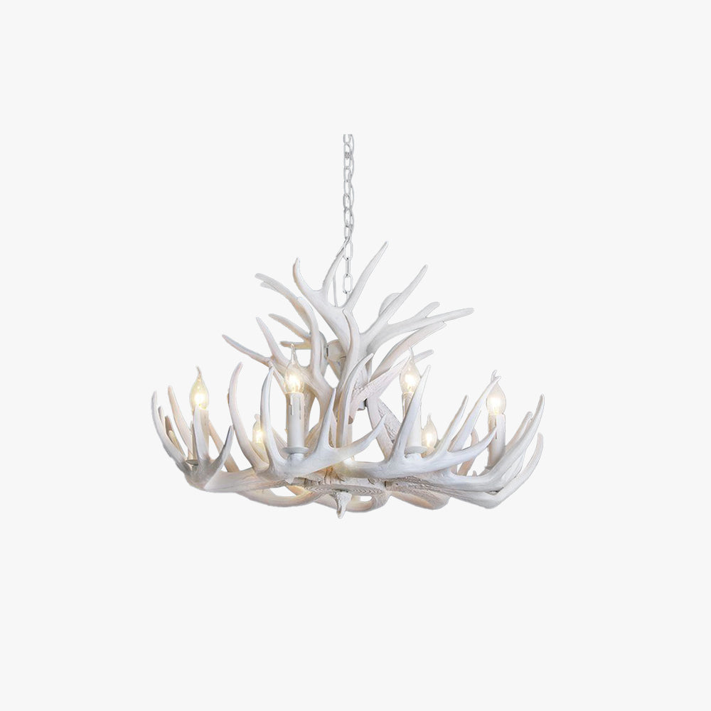 Silva Rustic Antler Metal/Resin Chandelier White Dining Room