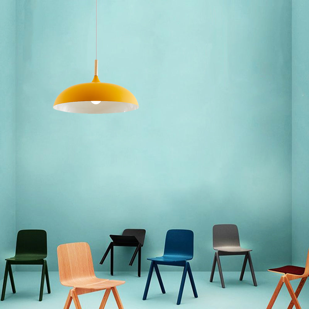 Candeeiro suspenso moderno Aria em forma de cúpula macaron, para sala de jantar