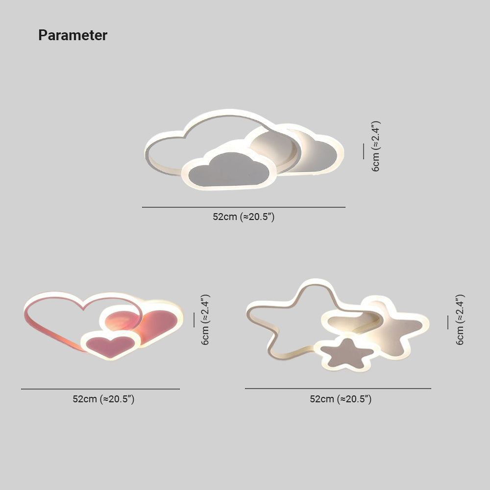 Candeeiro de teto LED Aria, com montagem rente ao teto, em forma de estrela, de designer
