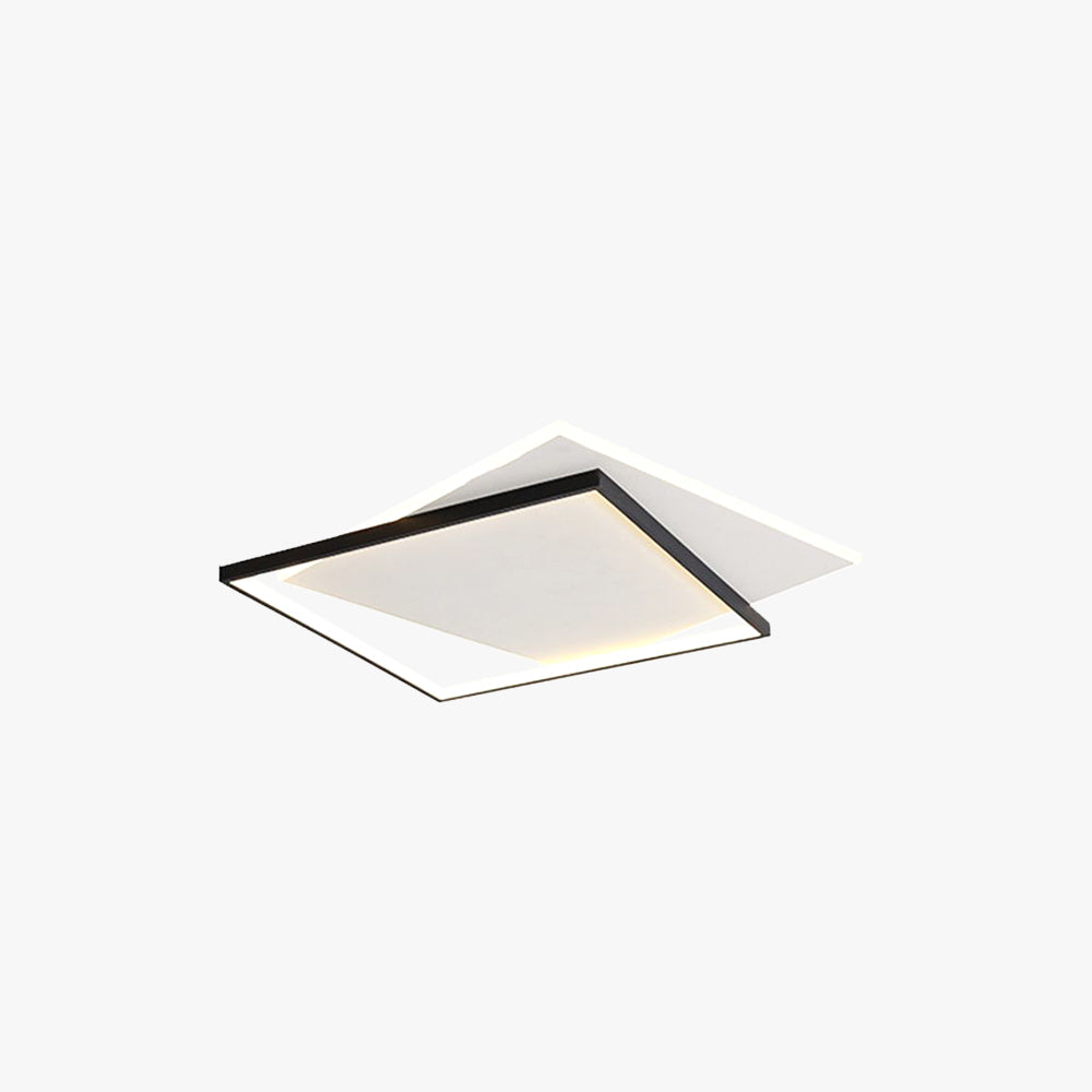 Arisha modern kvadratisk plafondlampa med två rutor