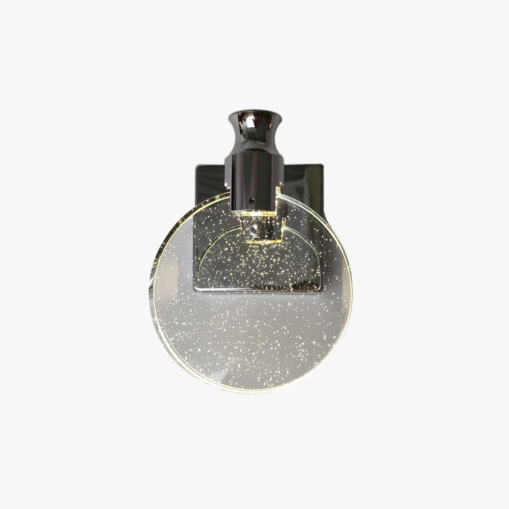 Kristy modern rund vägglampa med kristall för sminkbord, guld/krom