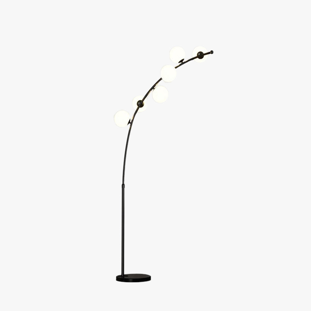 Valentina Modern Arc Multi Head Bubble Floor Lamp Black/Gold