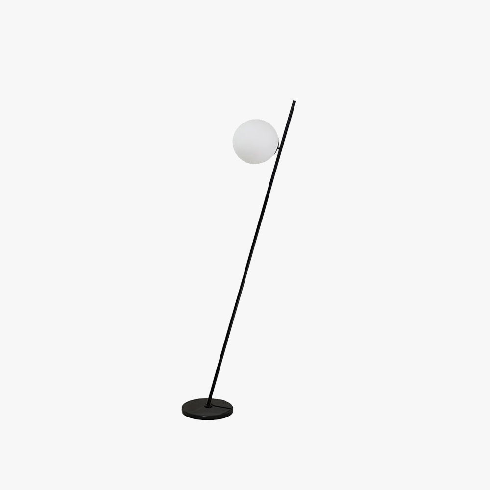 Valentina Minimalistic Black Orb Linear Floor Lamp, Living room