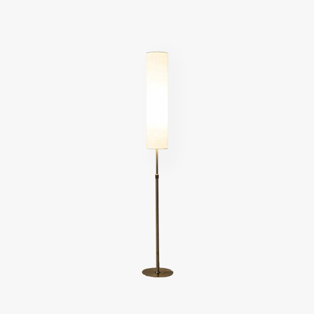 Eryn minimalistisk cylindrisk gulvlampe i metal og stof, hvid