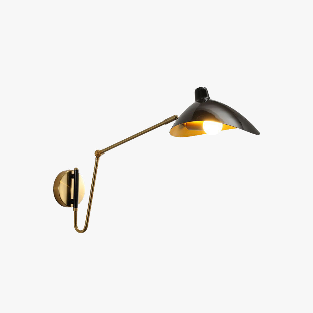 Epoch industriell vägglampa med svängarm, svart/guld