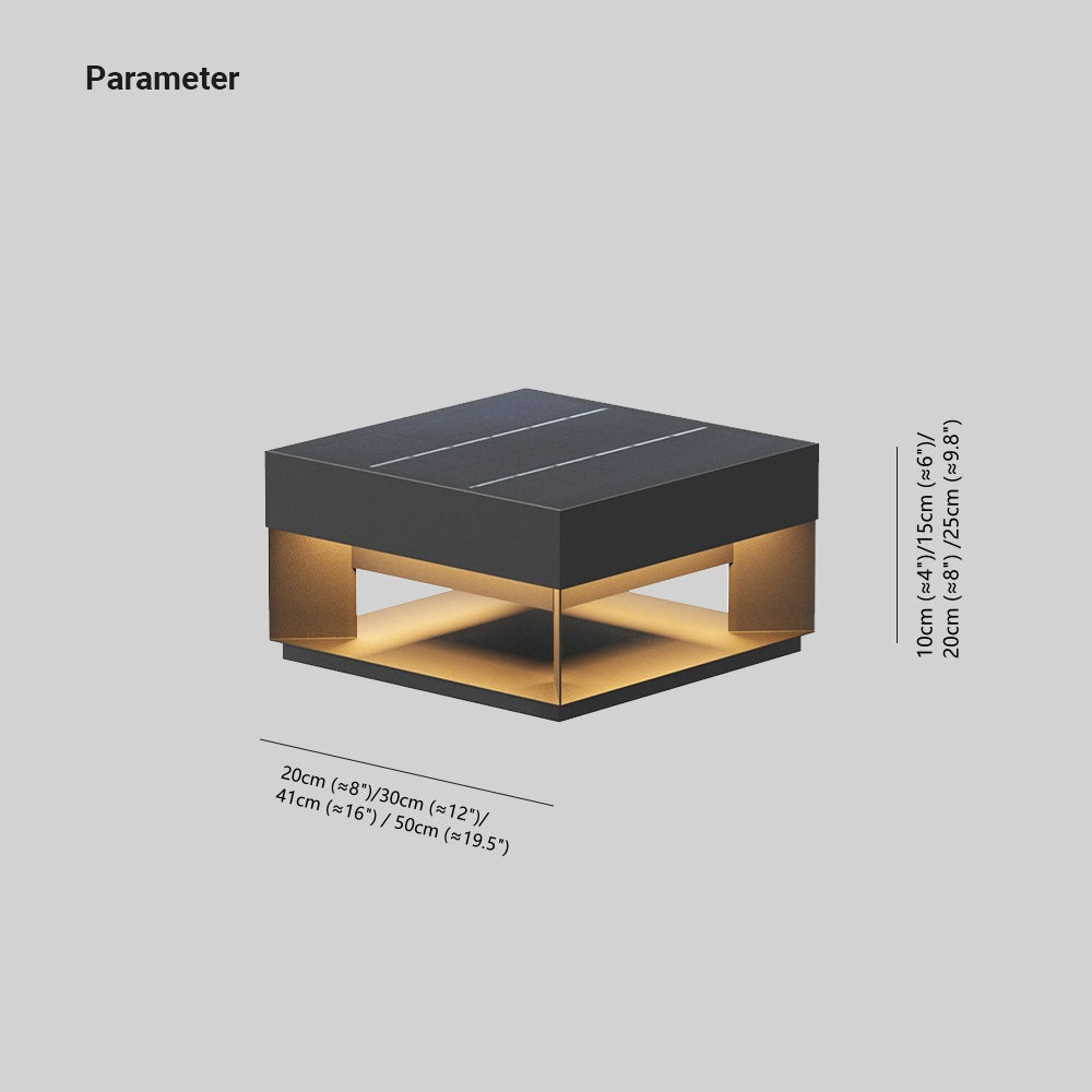 Ray postmodern fyrkantig solcellsdriven LED-utomhuslampa i metall