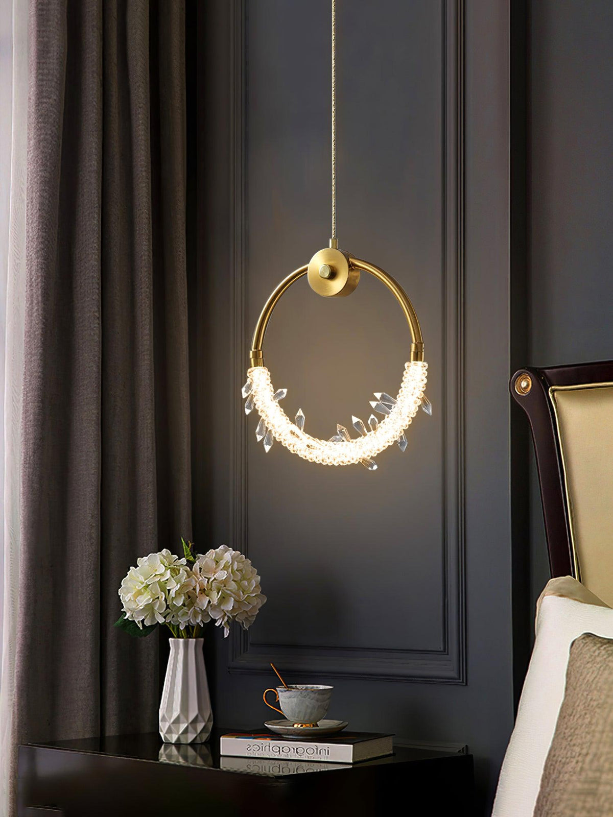 Lustre glæsilegt kristalshengiljós