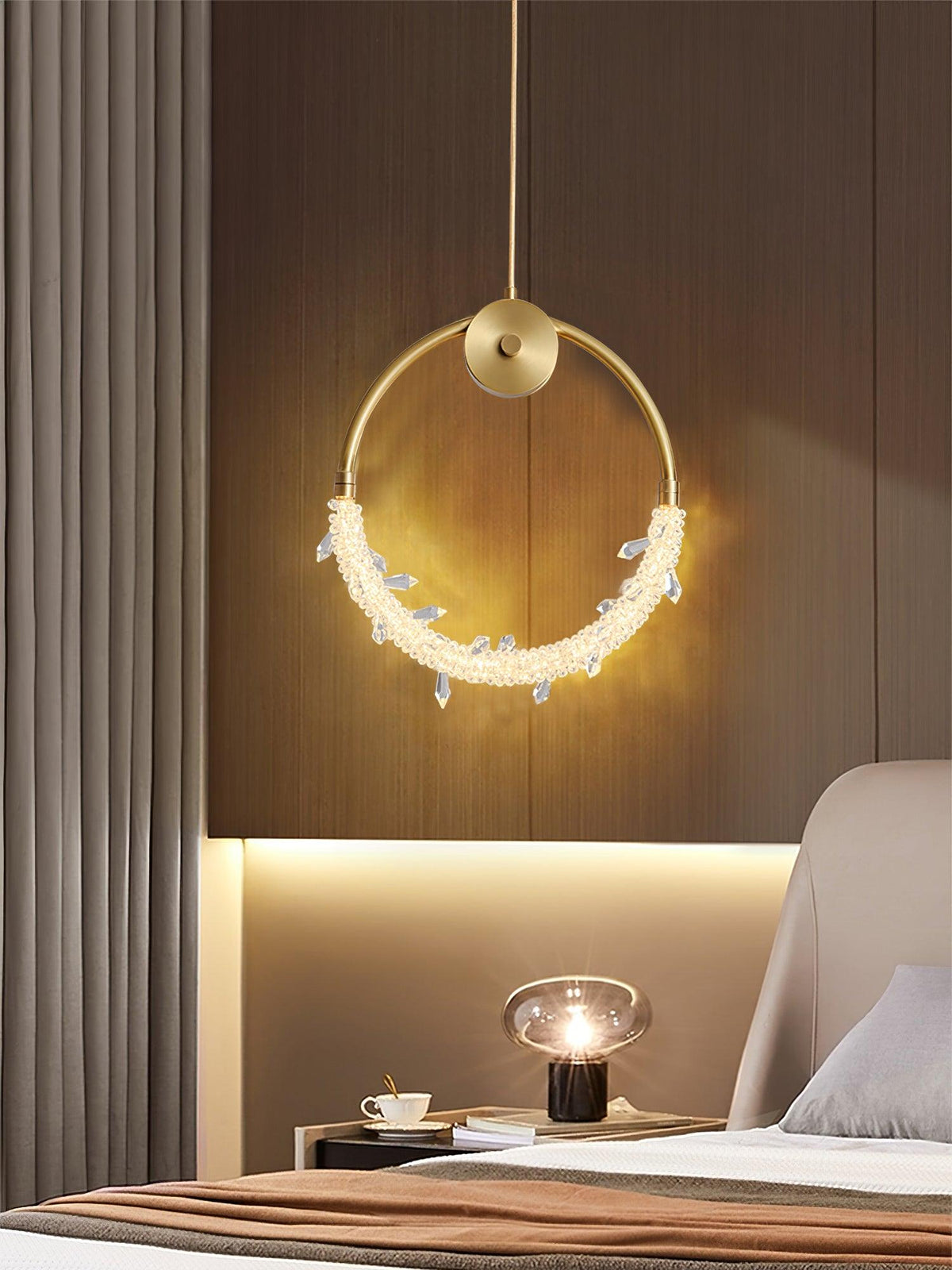 Lustre glæsilegt kristalshengiljós