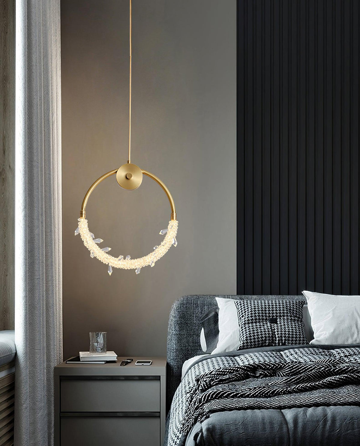 Lustre glæsilegt kristalshengiljós